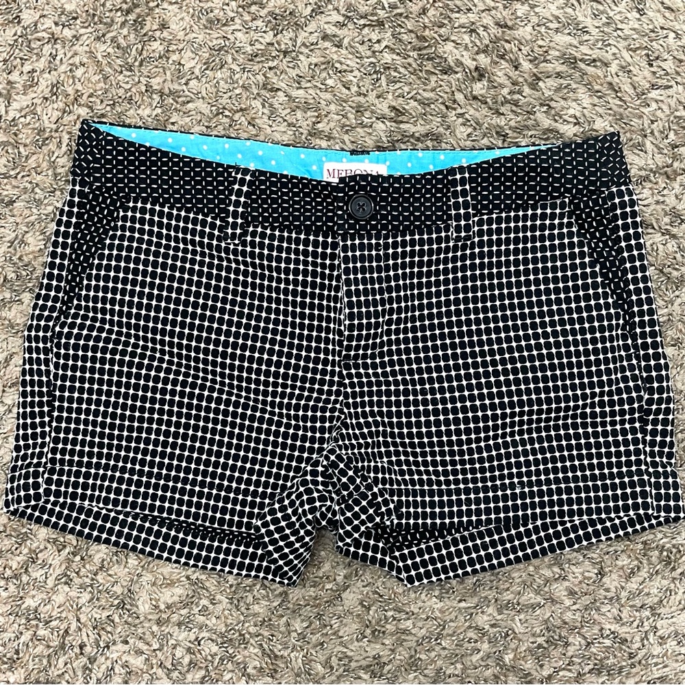 Black and white womens shorts.